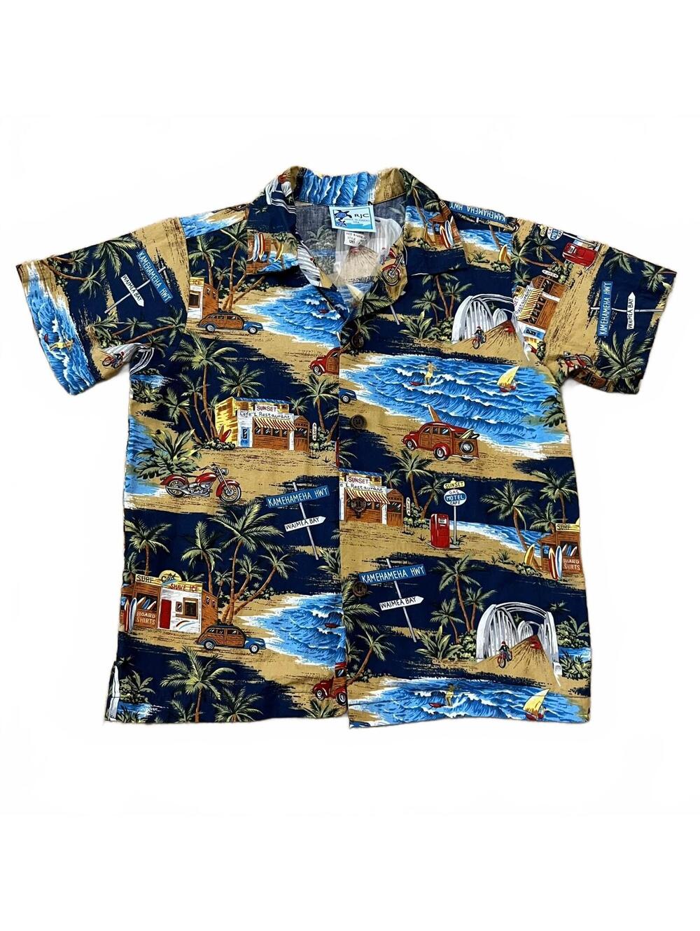 Vintage RJC Boys Hawaiian Printed Shirt Size 6